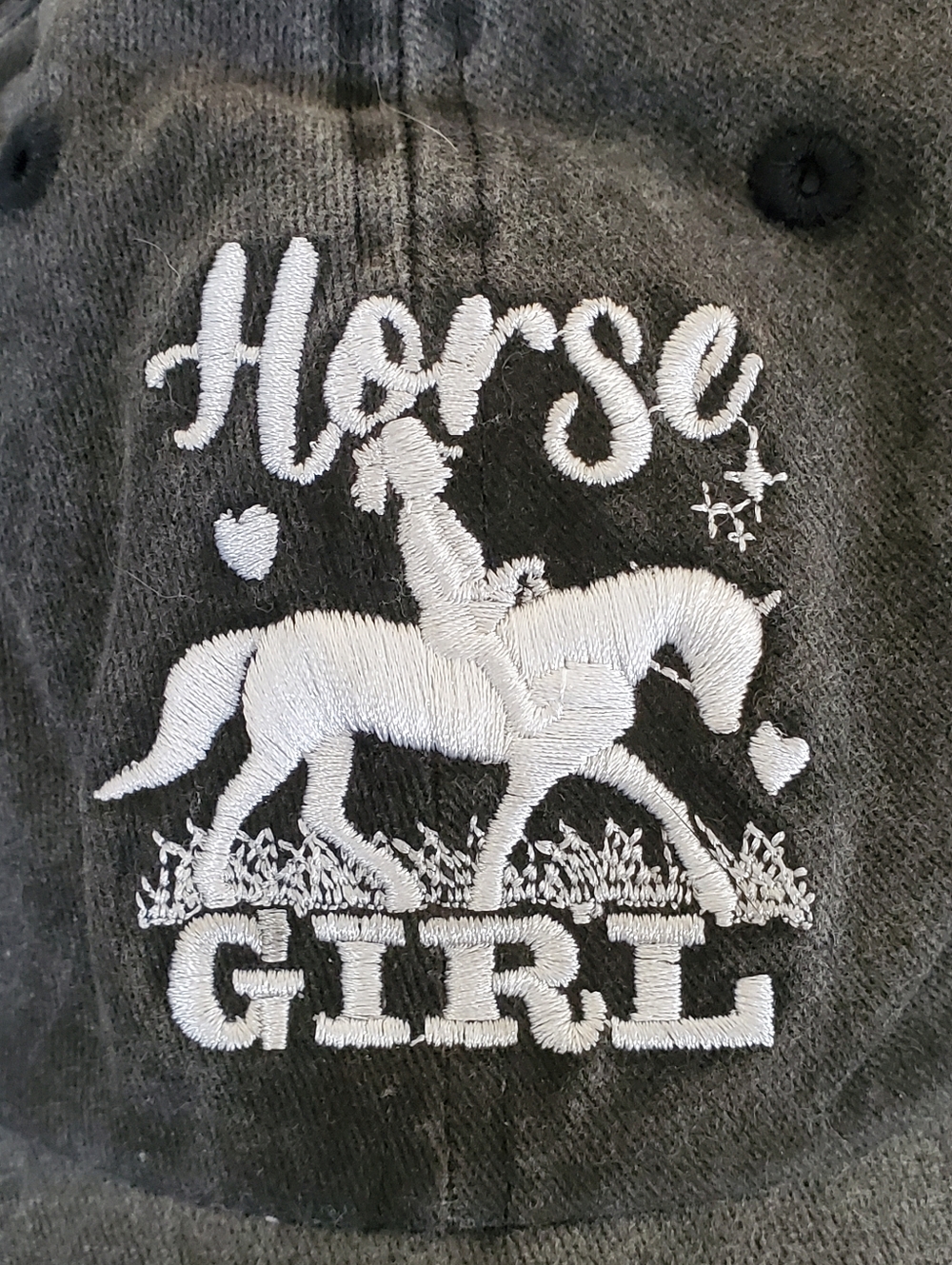 Bundle: 2 Distressed Horse Lover Baseball Caps - Barn Hair & Horse Girl - Picture 3 of 12